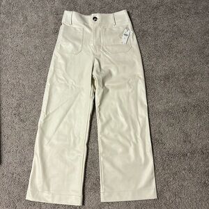 Anthropologie Maeve Collette pant in cream faux leather